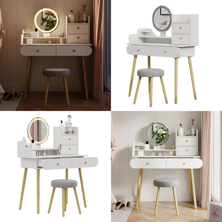 Actual product image Vicco Edda with LED mirror and stool (100 x 40 x 130 cm)