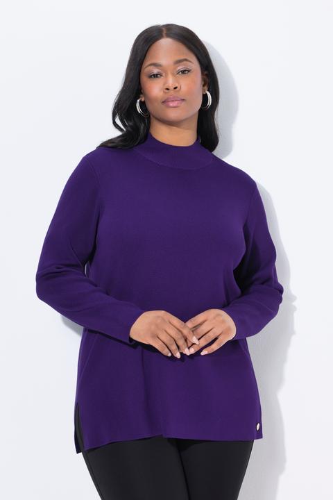 Produktbild Ulla Popken Pullover, Ripp-Stehkragen, Langarm, Feinstrick (58)