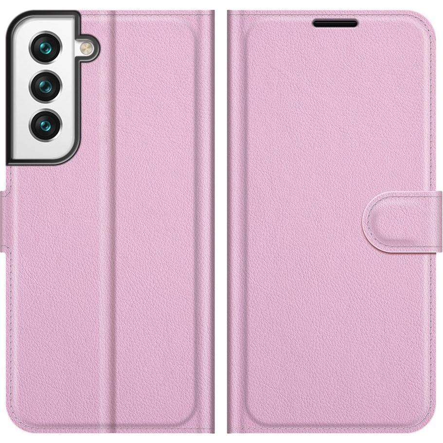 Cover-Discount Galaxy S22 - Leder Etui Hülle rosa (Samsung Galaxy S22), Smartphone Hülle, Rosa