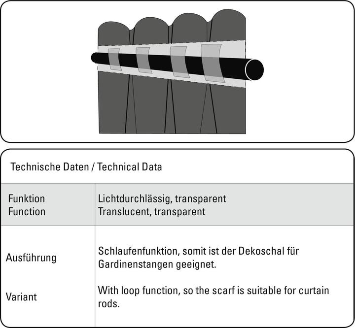 Actual product image Gardinia GRS scarf with Zen Silence curtain tape (135 x 245 cm)