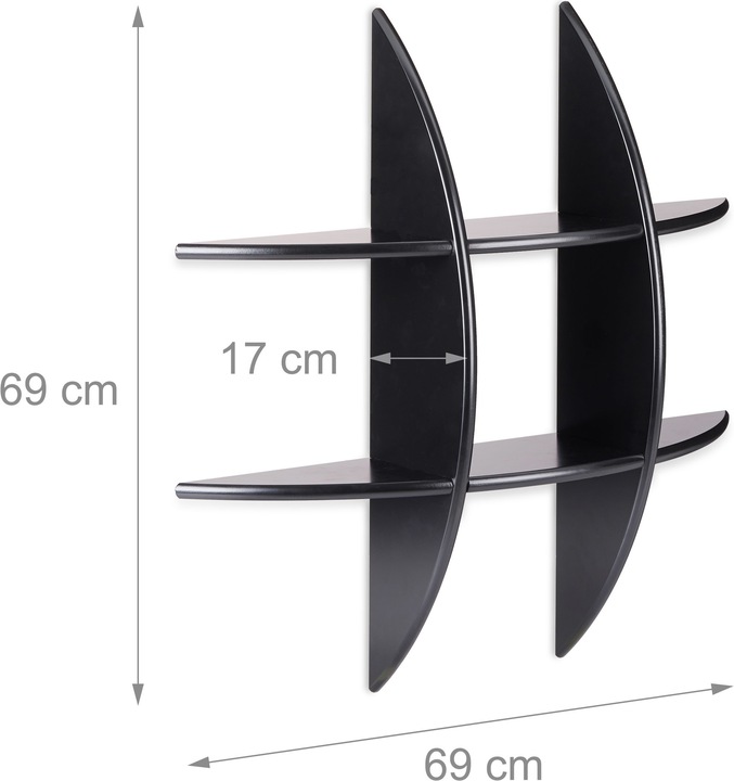 Image du produit Relaxdays Étagère murale 6 compartiments (69 x 17 x 69 cm)