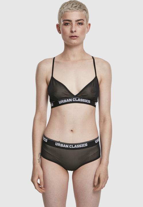 Actual product image Urban Classics Ladies Triangle Tech Mesh Logo Bra (Single pack, XS)