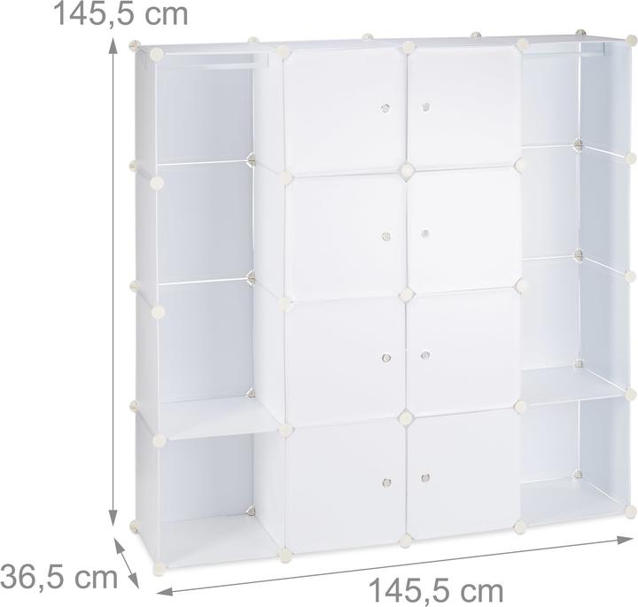 Actual product image Relaxdays 12 Compartment Modular Wardrobe (145.50 x 36.50 x 145.50 cm)