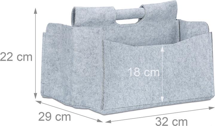 Image du produit Relaxdays Panier en feutre journaux (32 x 28 x 24 cm)