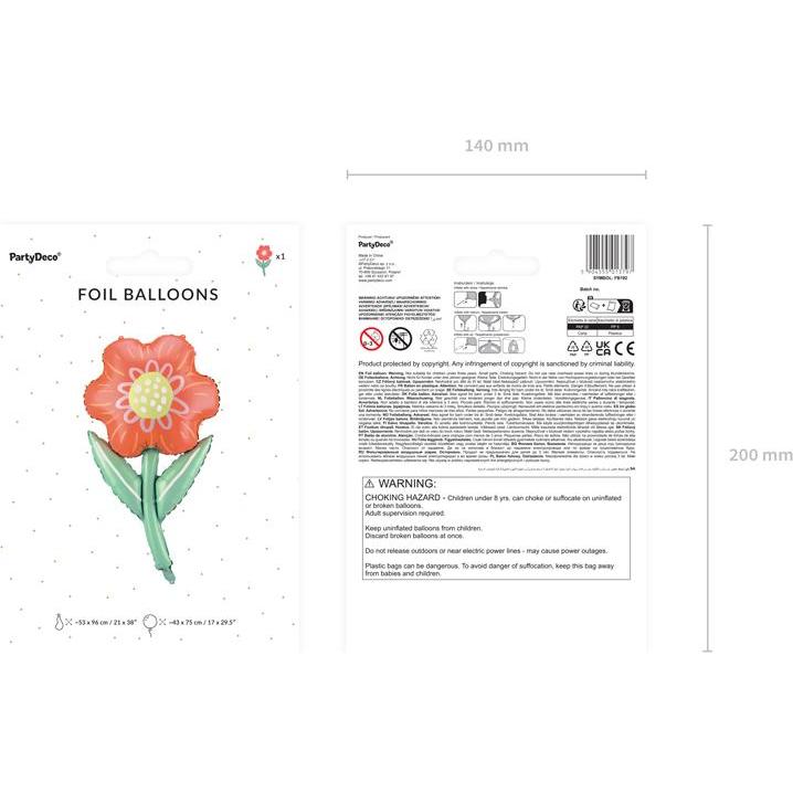 Thumbnail - Partydeco Foil balloon Flower, 53x96 cm, mix (1 pkt / 1 pc.)