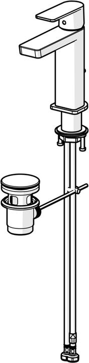 Actual product image Hansa HANSASTELA single lever basin mixer, with pop-up waste, 134 mm projection, fixed spout, 571822