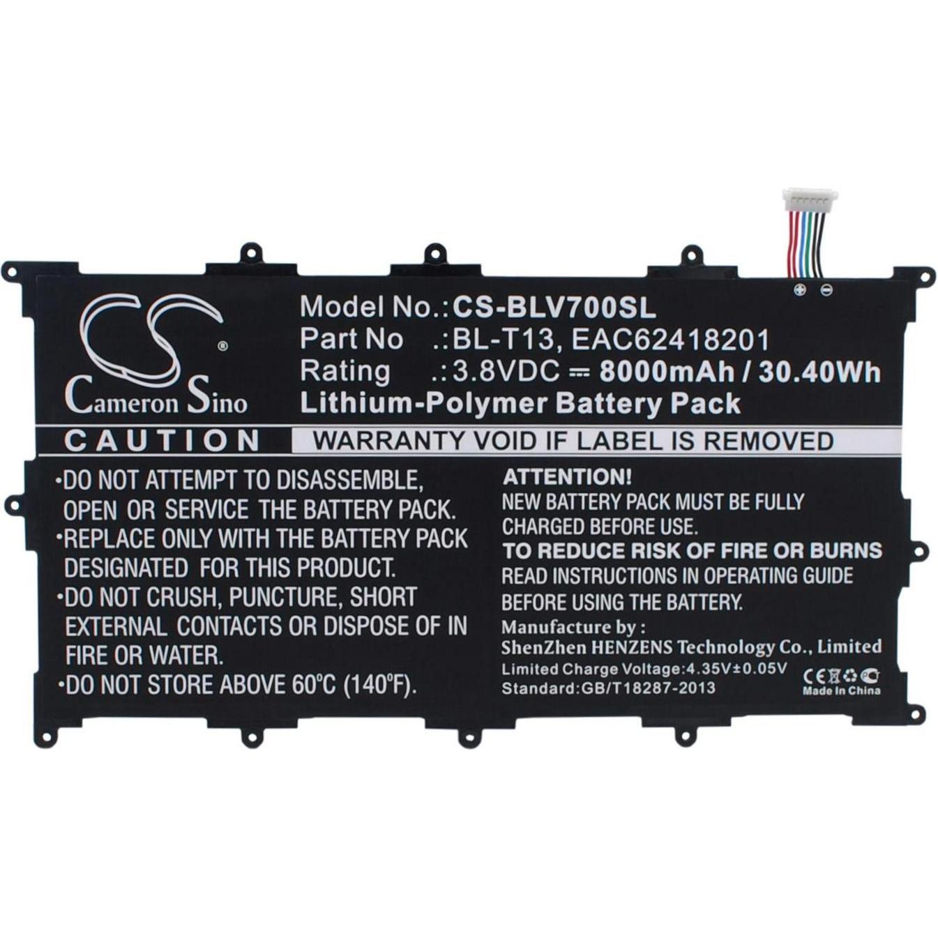 CoreParts Battery for LG Mobile (8000 mAh), Notebook Akku, Schwarz