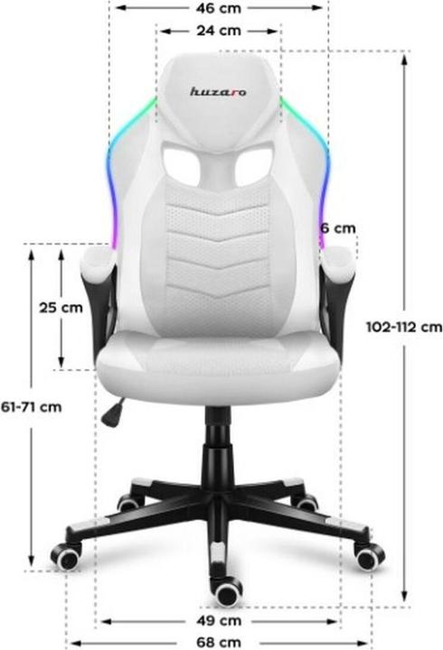 Image du produit Huzaro Fotel gamingowy Force 2.5 RGB WHITE MESH
