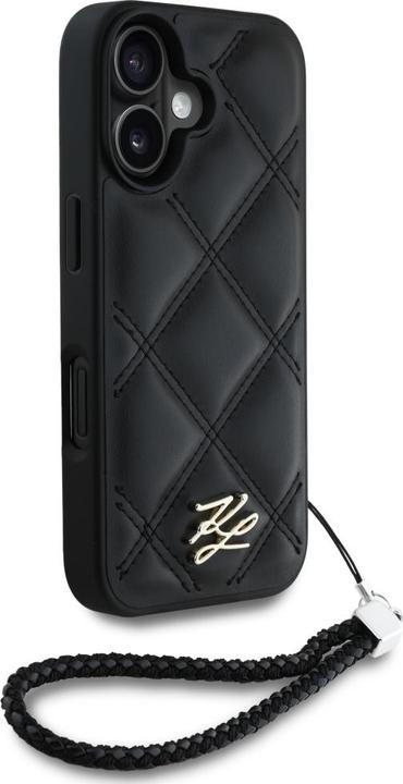 Immagine prodotto Karl Lagerfeld Case Quilted Initial Logo & Chain Strap for iPhone 16 black (Apple iPhone 16)