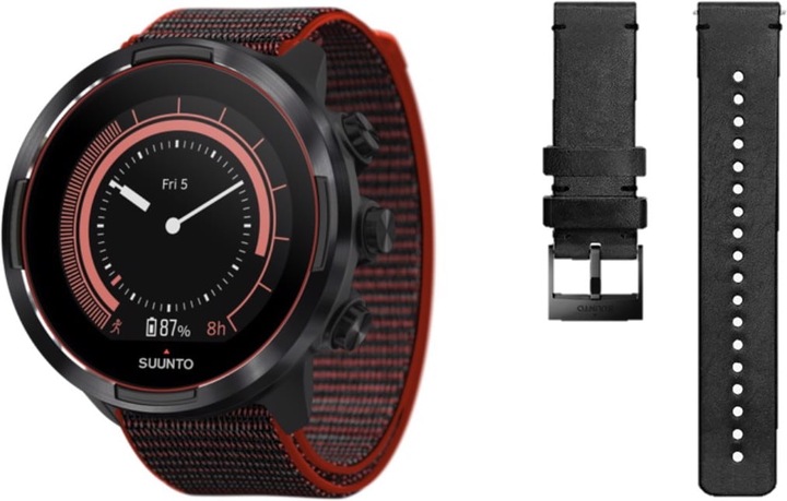Actual product image Suunto 9 Baro Red Gift Box with extra Leather Strap (50 mm)