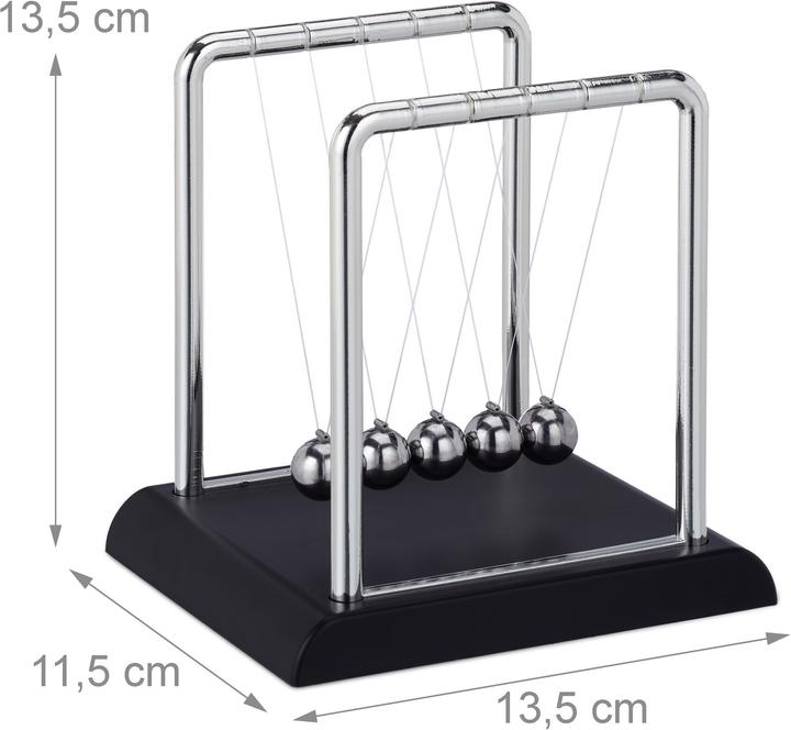 Actual product image Relaxdays Newton's Cradle Pendulum (13.5 x 11.5 x 13.5 cm)