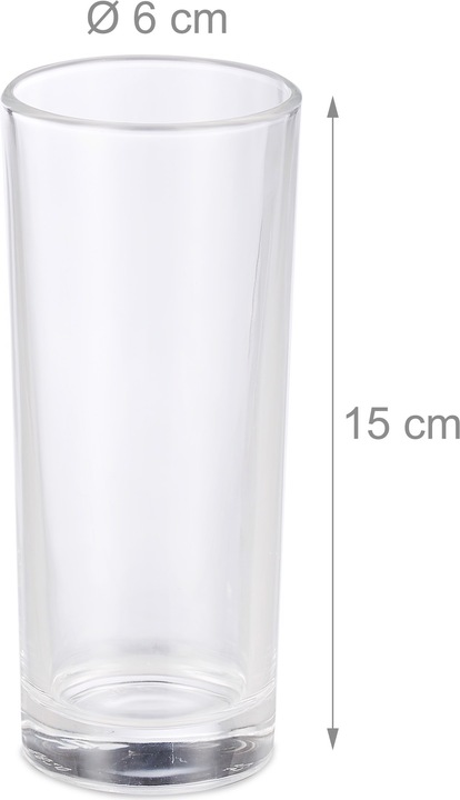 Actual product image Relaxdays Long Drink Glasses Set Of 12 (3 dl, 12 x, Long drink glasses)