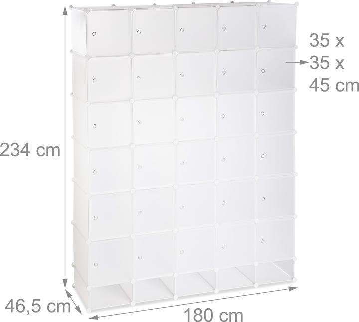 Actual product image Relaxdays XXL Modular Wardrobe (180 x 46.5 x 234 cm)