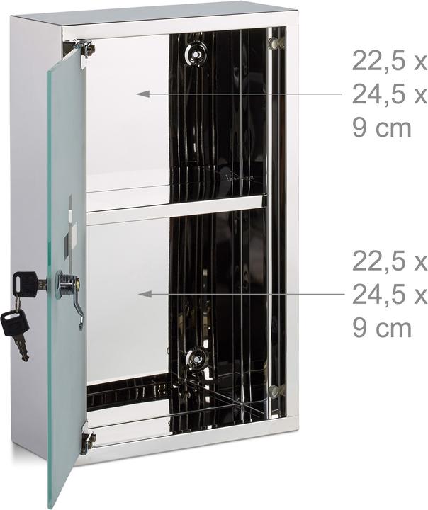 Immagine prodotto Relaxdays Armadietto porta medicinali (25 x 11 x 40 cm)