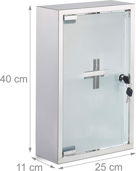 Immagine prodotto Relaxdays Armadietto porta medicinali (25 x 11 x 40 cm)