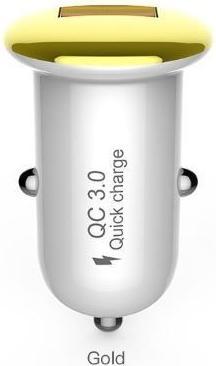 Produktbild Devia Mushroom series car charger (QC3.0-18W) gold