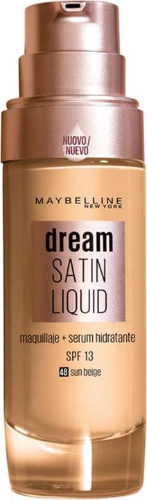 Actual product image Maybelline New York DREAM SATIN LIQUID FOUNDATION+SERUM #48-sun beige (48 Sun Beige)
