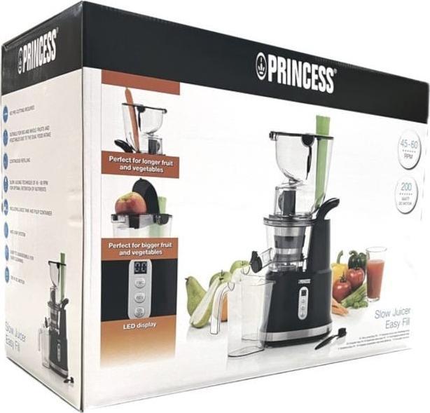 Immagine prodotto Princess 202045 Spremiagrumi lento a riempimento facile - Tramoggia extra large - Alta resa di succo