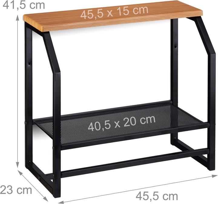 Actual product image Relaxdays Wall Shelf with Towel Rail (45.5 x 23 x 41.5 cm)