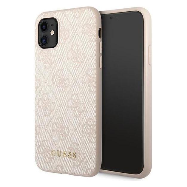 Guess GUHCN61G4GFPI IPhone 11 6.1" Różowy/roze Hard Case 4G Metal Gold Logo (Apple IPhone 11), Smartphonehoes, Roze
