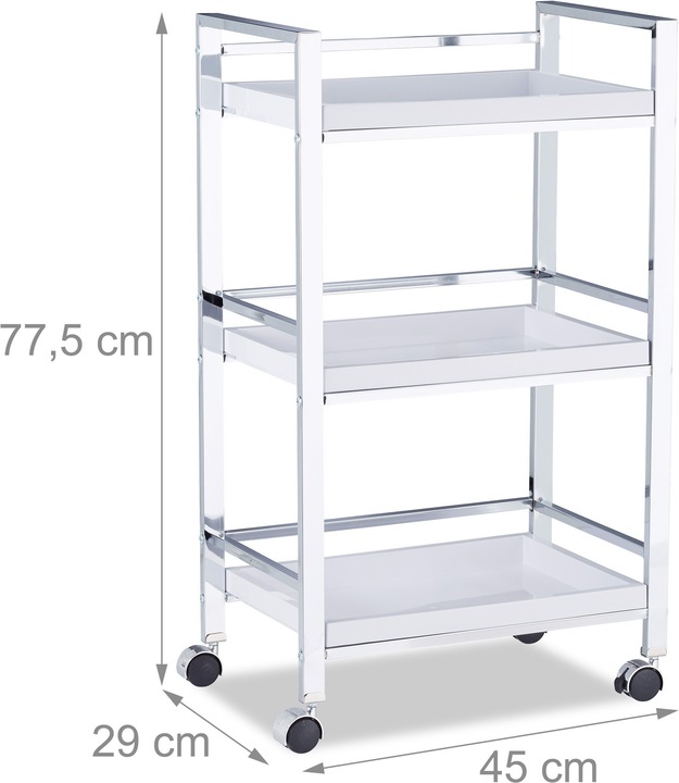 Actual product image Relaxdays Serving Trolley with 3 Removable Trays