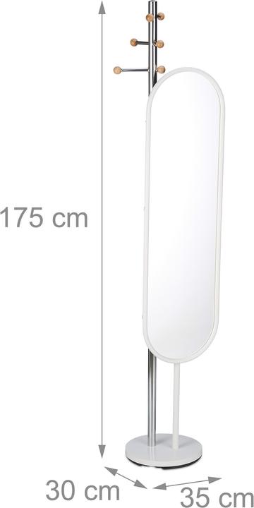 Immagine prodotto Relaxdays Appendiabiti con specchio