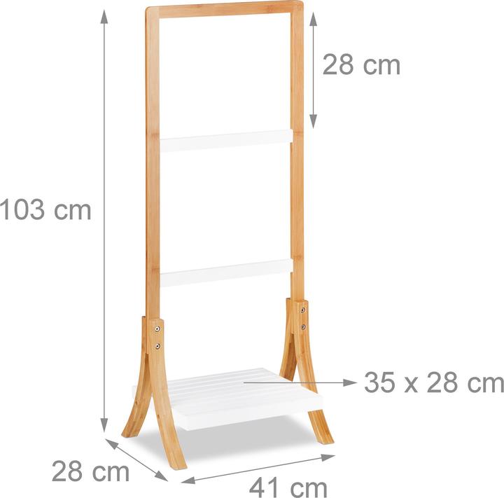 Actual product image Relaxdays Towel Rack with Tray