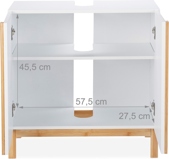 Actual product image Relaxdays Bathroom Floor Cabinet, 2 Shelves (60 x 30.5 x 60.5 cm)
