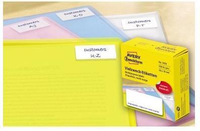 Actual product image Avery 3383 Rounded Rectangle Durable White 250Piece(s) Self Adhesive Label