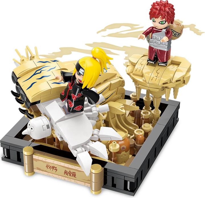 Actual product image Qman Diorama Gaara against Deidara