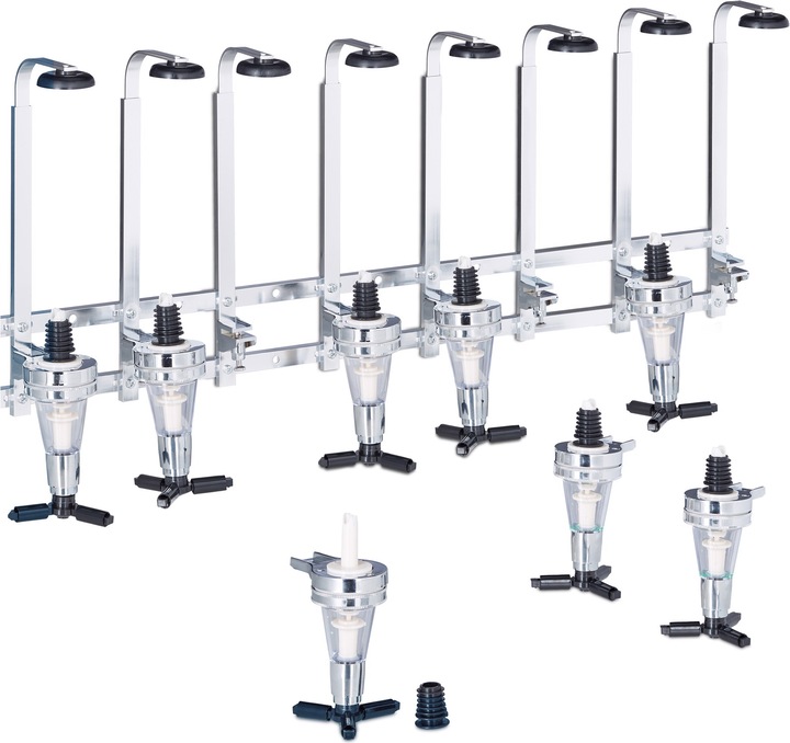 Immagine prodotto Relaxdays Spillatore da parete per 8 bottiglie (Beccuccio dosatore + versatore)