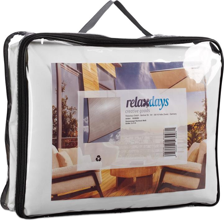 Image du produit Relaxdays Voile d'ombrage rectangle (400 x 200 x 0,5 cm)