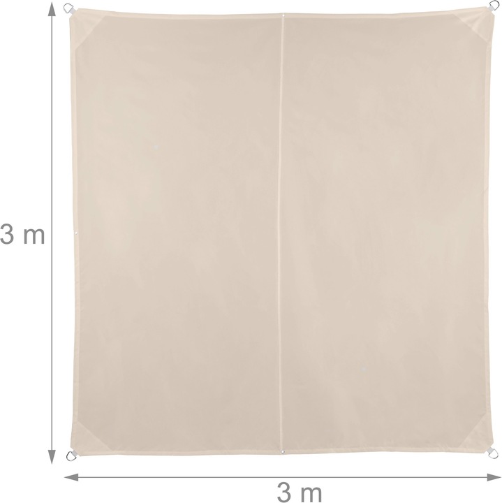 Actual product image Relaxdays Square Beige Awning (300 x 300 x 0.5 cm)