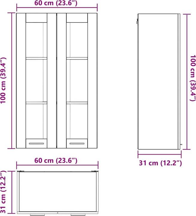 Produktbild vidaXL Küchenaufbewahrung (31 x 60 x 100 cm)
