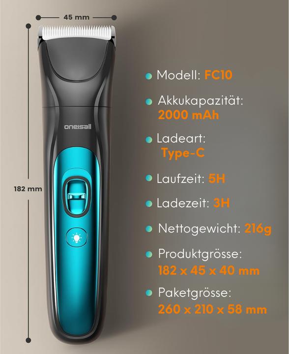 Produktbild Oneisall 4in1 Leise Schermaschine mit LED-Licht (Katze, Hund)