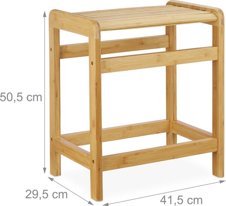 Actual product image Relaxdays Bamboo Bathroom Stool