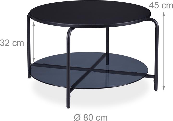 Immagine prodotto Relaxdays Tavolino da salotto scandinavo (80 x 80 x 45 cm)