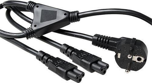 Produktbild ACT Powercord split cable mains connector CEE7/7 male (angled) (1.80 m, CEE 7/7)