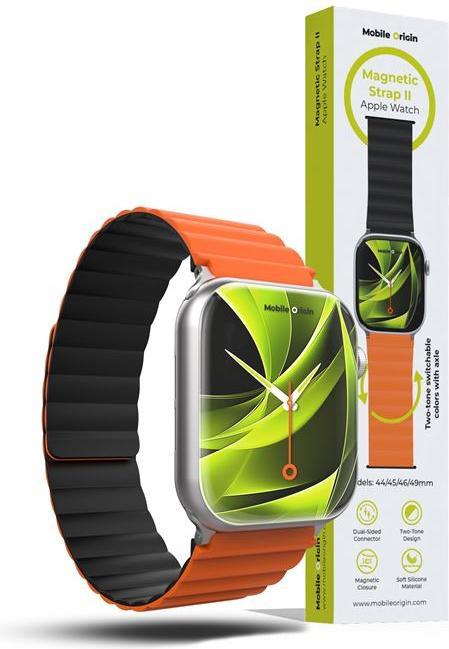 Actual product image Mobile Origin Magnetic Watch Strap II orange/black - Apple Watch 49mm/46mm/45mm/44mm
