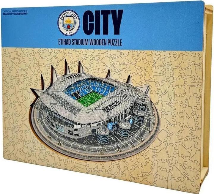Actual product image Iconic Man City FC - Etihad Stadium - Wooden Puzzle Size M (270 pieces) (270 pieces)