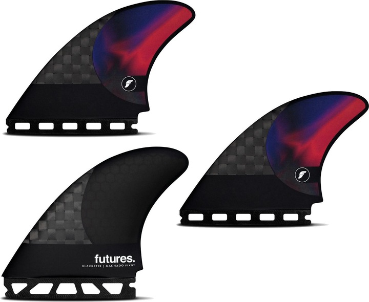 Actual product image Futures Thruster Fin Set Rob Machado Pivot Blkstx