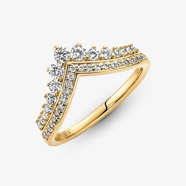 Actual product image Pandora 14k Gold Timeless Wishbone Diadem Ring (52)