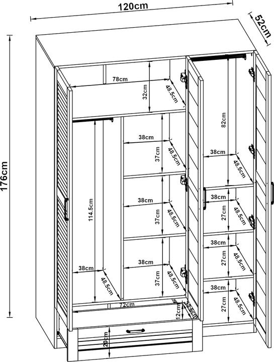 Actual product image En.Casa Finning (120 x 52 x 176 cm)