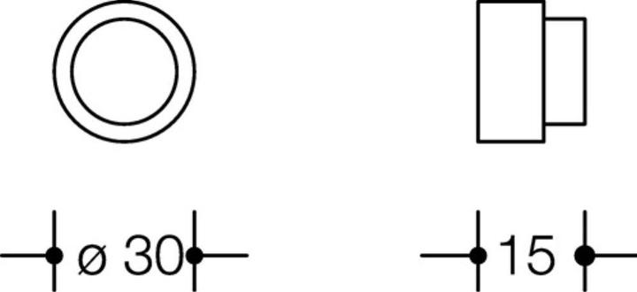 Produktbild Hewi Wandtürpuffer 611XA / 611XC Edelstahl XA matt Länge 15 mm (1 Stück)