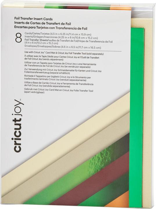 Cricut Blanco Kaart Joy 11.4 x 15.9 cm Overdracht, Groen/Kaki, 8 stuks (8 Pcs.)