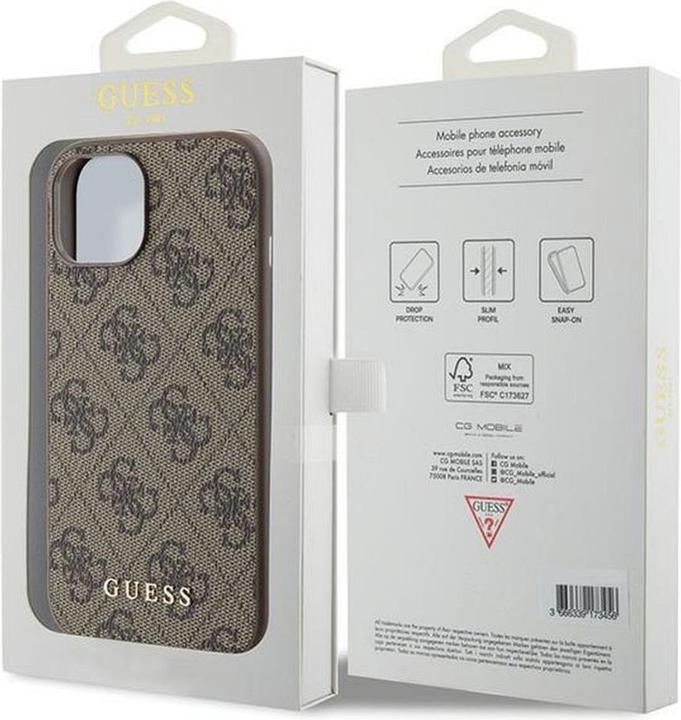 Produktbild Guess GUHCP15SG4GFBR iPhone 15 6.1" brązowy/brown hard case 4G Metal Gold Logo (Apple iPhone 15)