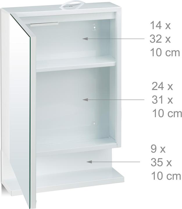 Productafbeelding Relaxdays Badkamer spiegelkast (35 x 12 x 55 cm)