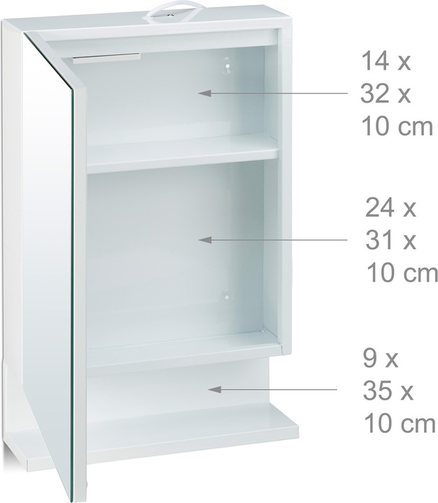 Immagine prodotto Relaxdays Mobile per specchio da bagno con presa di corrente (35 x 12 x 55 cm)