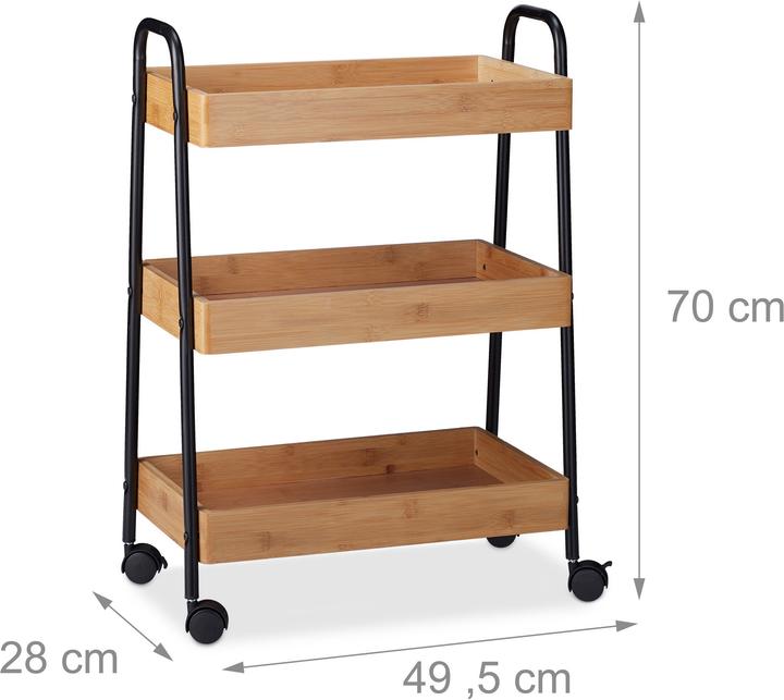 Image du produit Relaxdays Chariot de Service 3 Étages