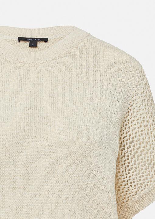 Produktbild Comma Strickpullover Kurzarm-Pullover im Loose Fit aus Ajourstrick (S)